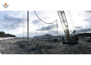 Construção de colunas de pedra Vibroflot de alimentação inferior Melhoria do