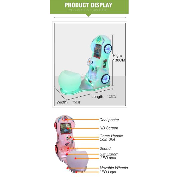 200W Kids Racing Car With Seat Arcade Video Games Ride On Seat Durable Material