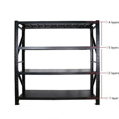 4 Layers 500kg/Level Metal Warehouse Storage Shelves Tough Powder Coated