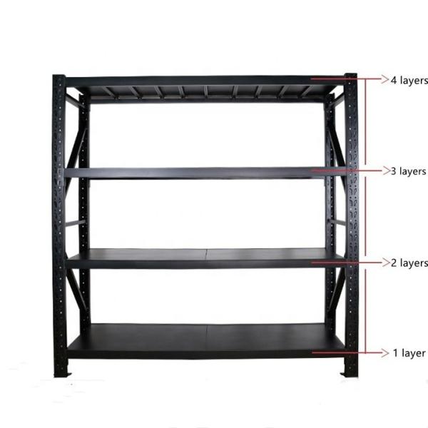 4 Layers 500kg/Level Metal Warehouse Storage Shelves Tough Powder Coated