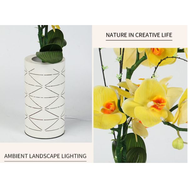 LED simulation Phalaenopsis vase lamp interior decorator warm light small night light seven color flowers