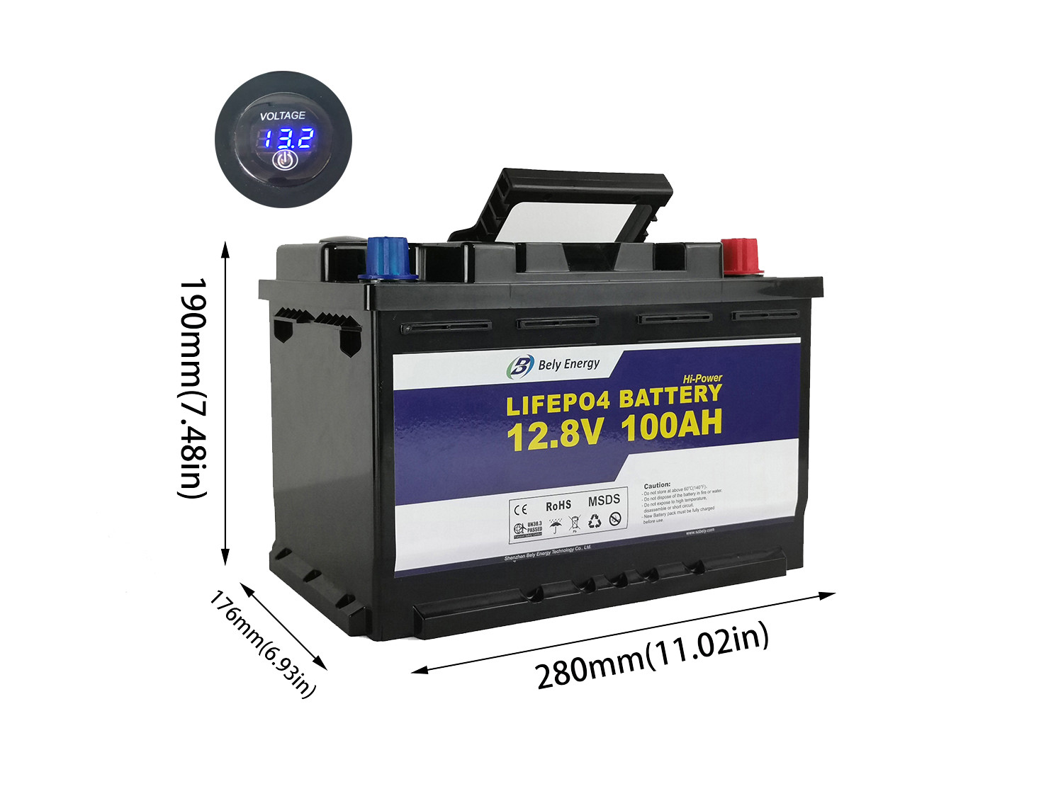 Bely 12V 100Ah привело светлую батарею лития для кресло-коляск Elecric