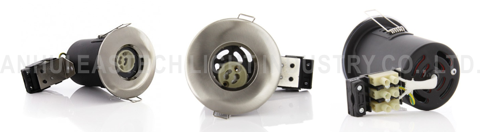 MR16 GU10 Aluminium Bathroom IP65 Fire Rated Downlight Fittings - Satin Nickel Color