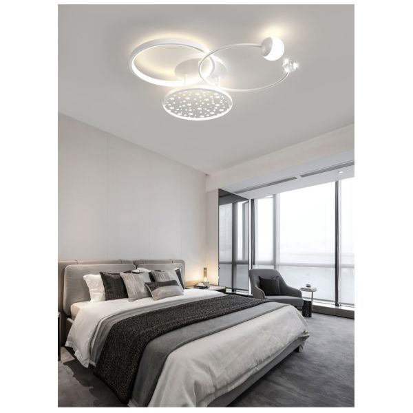 Modern Minimalist White Square Ceiling Light Atmosphere Household Bedroom Star Ceiling Lights(WH-MA-289)