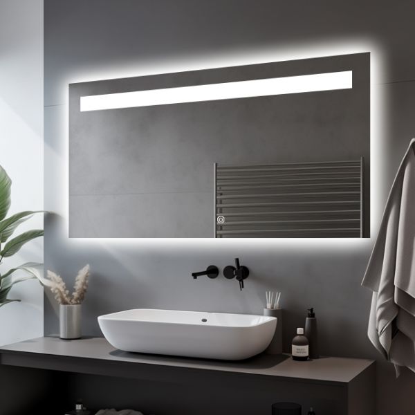 Vanity Dimmable LED Bathroom Mirror , Lighted Wall Mounted Mirrors For Bathrooms