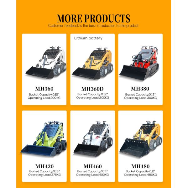 Free Shipping Mini Skid Steer Loader Epa/Euro 5 Diesel Mini Skid Steer Loaders Petrol Engine Mini Wheel Loader