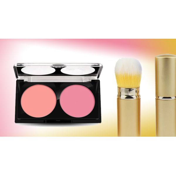 Portable Colored Cosmetic Round Retractable Powder Makeup Blush For Foundation