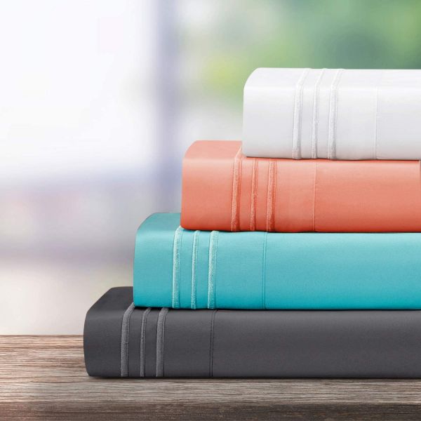 Microfiber Embroidered Sheets Set for 16