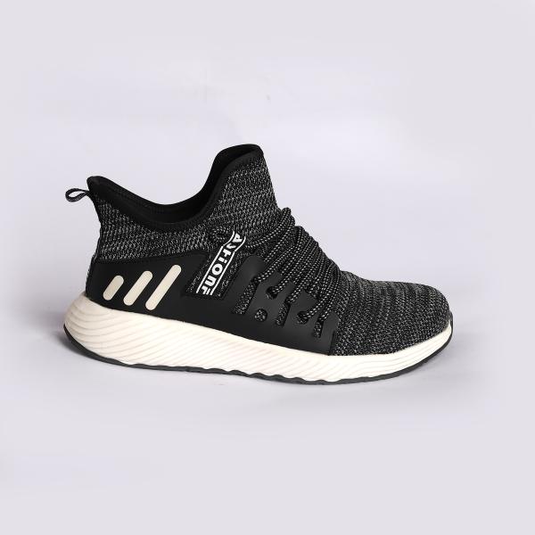 Steel Toe Fly Knit Safety Shoes With Air Mesh Lining And Metal Eyelets