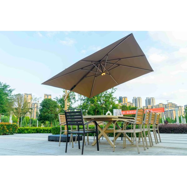 11 Pieces Outdoor Patio Furniture Plastic Wood Expandable Aluminum Garden Table And 8 Chairs