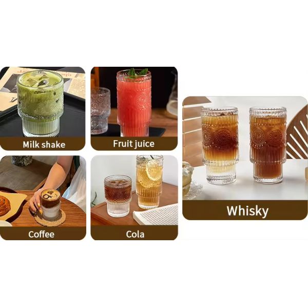 330 мл 200 мл рельефное стекло Tumbler Highball Glass