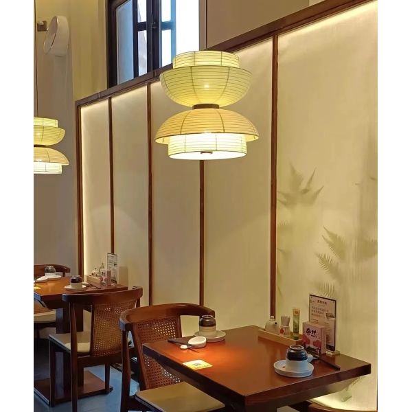 Japanese Pendant Lights Vintage Fabric Lantern Wabi Sabi Lights (WH-VP-335)