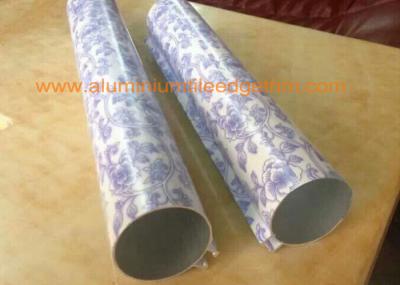 Powder Coating Round Aluminum Extrusion Profiles Marble Grain Color 8-15HW Hardness