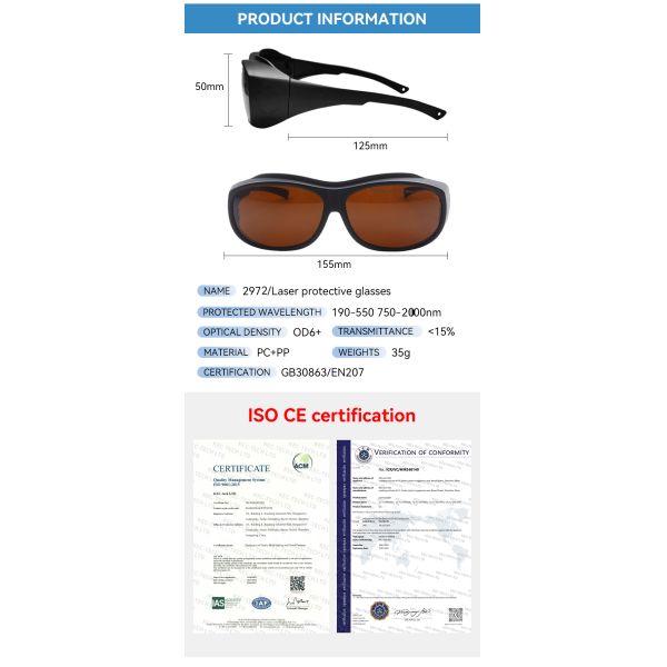 laser protection glasses ipl glasses protective laser safeti glasses laser protect glasses LASER SAFETI GLASSES 190-550nm 750-2000nm Laser protective lenses laser protector laser protective 532