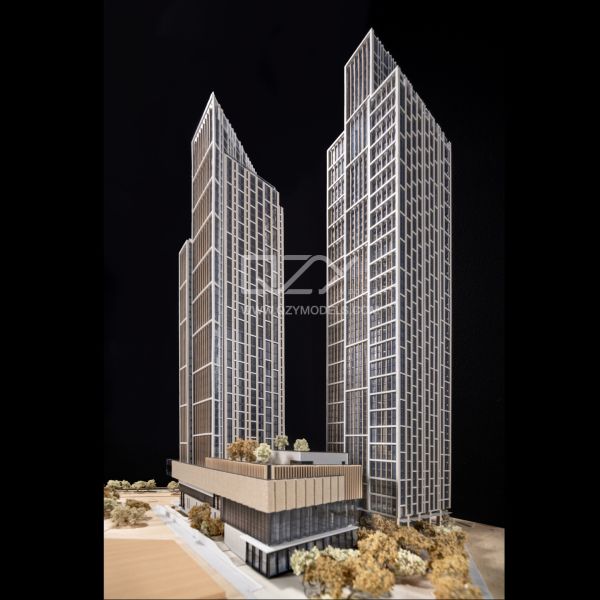 1/300 River Park Residencial Model With Electroplating Handmade 3D Printing