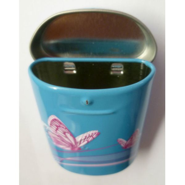 Natal Soap Cosméticos Embalagem Oval Tin Box com a impressão e gravação em relevo