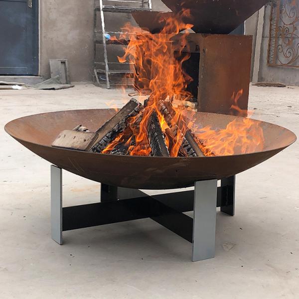 bacia de fogo de aço de aço do diâmetro 600mm Corten dos poços do fogo de 6mm
