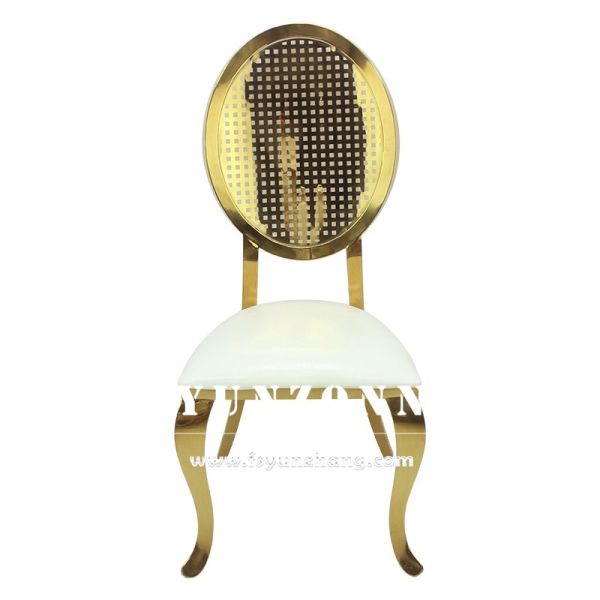 Stacking Design Luxury Gold Stainless Steel Dining Chair for Wedding Events Party Hall Rental