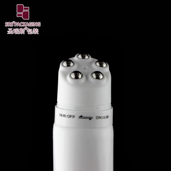Muddy Brown Custom PE Cosmetic Tube D40mm With 5 Roller Balls Tail Sealed