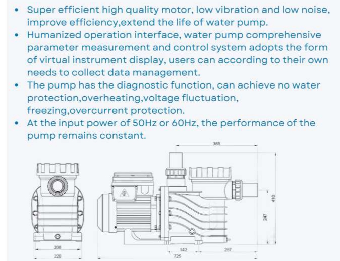2023 EAKP100 1HP Насосы для бассейнов