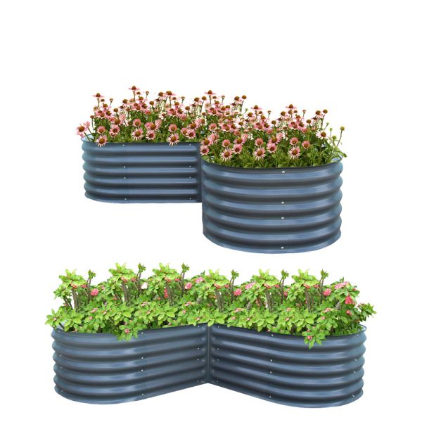 5.5*5.5*1.4 FT L Shaped Galvanized Raised Garden Bed Modern Style