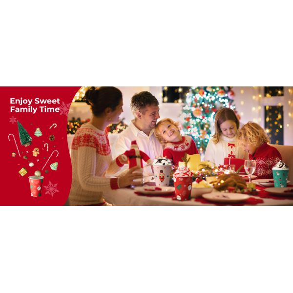 Christmas Paper Coffee Cup Sleeves, Disposable Corrugated Cardboard Paper Jacket Fit 12oz, 16oz, 20oz, 24oz