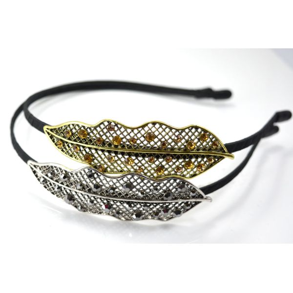 Leaves retro diamond hair hoop headband headdress upscale wild