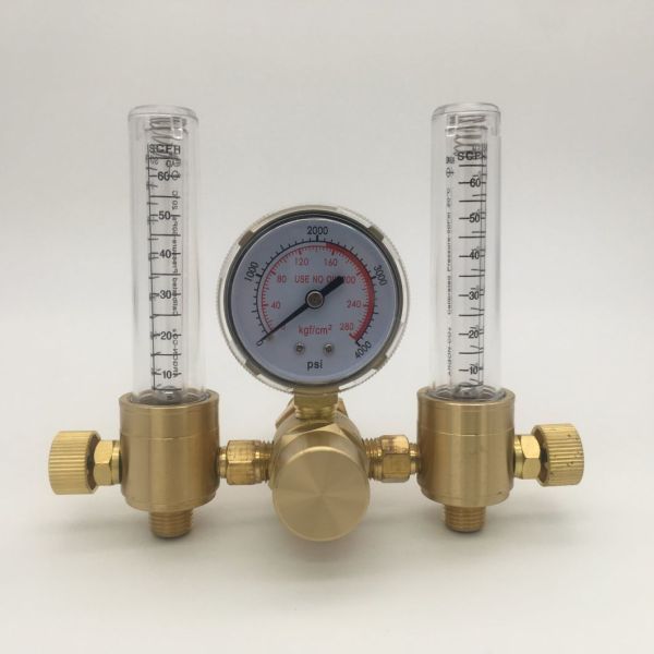 Weld Acetylene Regulator Welding Gas Gauges Cga-200 Rear Inlet with 9/16"-18 Outlet and Hose Connector