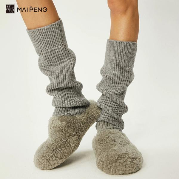 Les femmes de luxe chauffe-jambes en cachemire doux et thermique chauffe-jambes en tricot d'hiver
