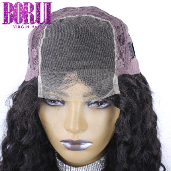 Pre Plucked Custom Lace Wigs Water Wave Lace Closure Wig With Baby Hair 250% Density