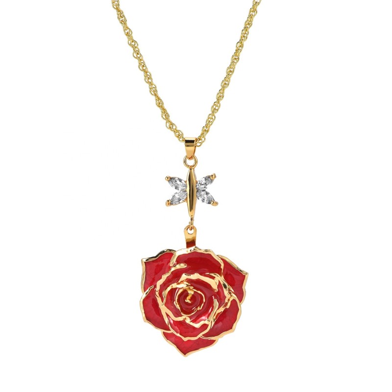Pure Handmade Fashion Rose Necklace Wholesale for Christmas Birthday  Valentine Gift