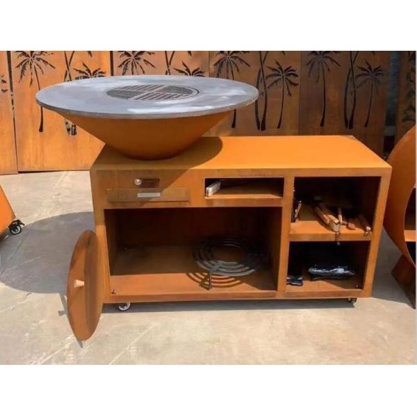 Corten Steel Fire Pit Heavy Duty Bbq Barbecue Grills For Outdoor Cooking