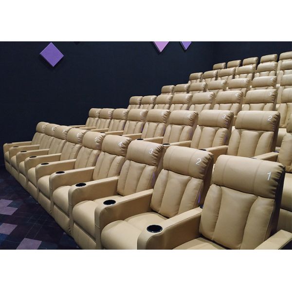 Modern Movie Theater Seats Public Cinema Chairs Soft Cushioned Upholstery