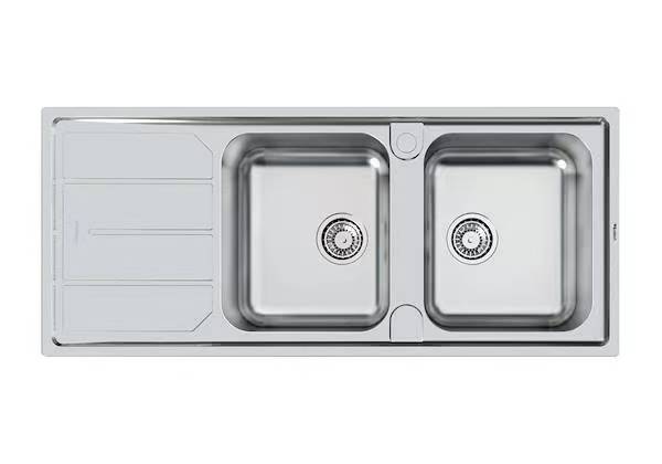 Rear Drain Stainless Steel Kitchen Sink With Drainboard In 1200 X 500 Mm Size