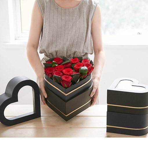 Простая роскошная творческая красочная романтическая сердце цветочная коробка упаковка с PVC окном