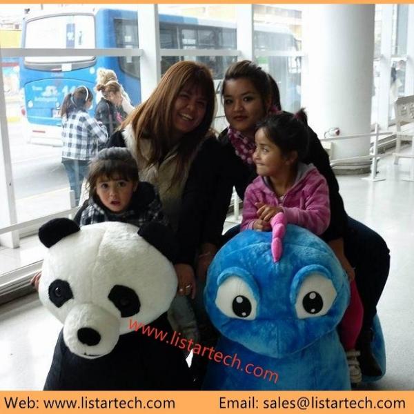 Stuffed Animals Coin Ride on Animal Scooter for Kids and Parents Riding in Shopping Mall