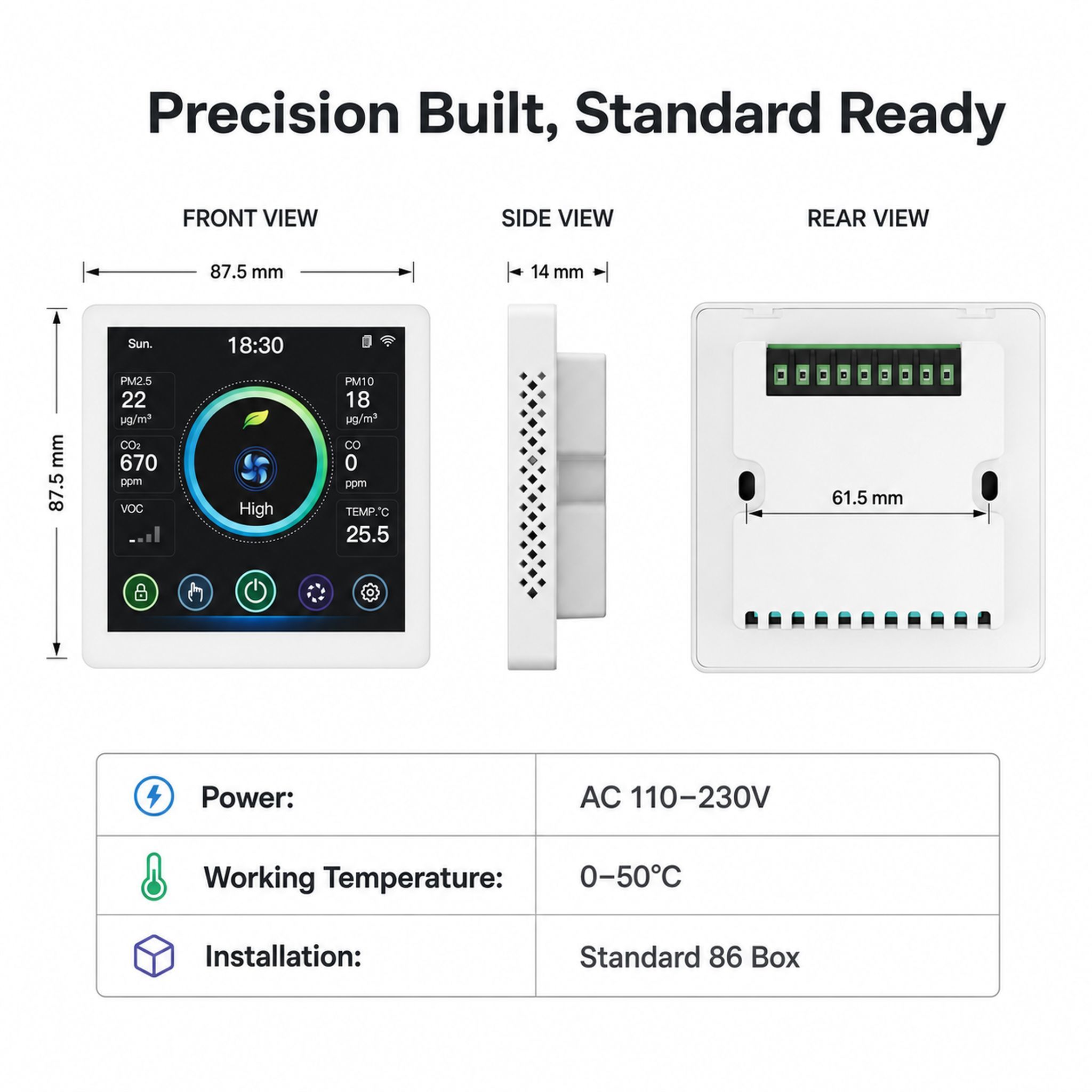 Smart Fresh Air Ventilation System with RS485 Network, Room Air Quality Sensors & Motorized Valves