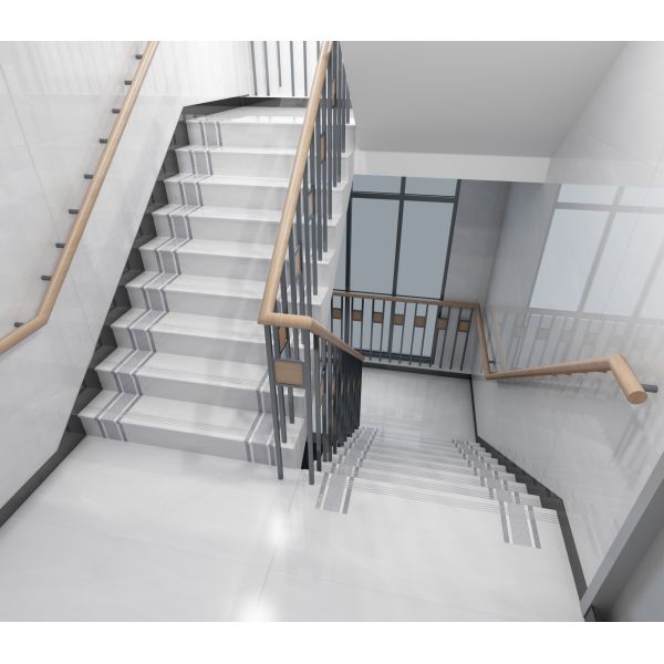 High Glossy Stair Ceramic Tiles Staircase Carrara White Porcelain Tiles