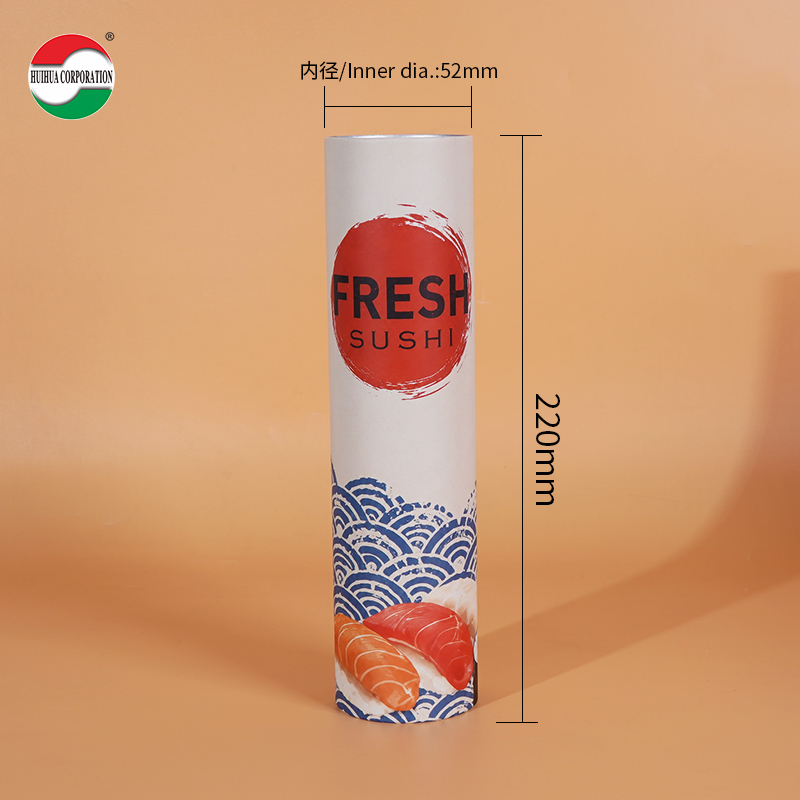 New Design Eco-Friendly Custom Printed Food Grade Pop Push Sushi Recycled Craft Paper Materials for Wholesale Retail Sushi Tube