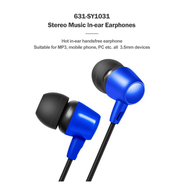 Multi Color Wired In Ear Earphones 90dB Bass Stereo Headphones