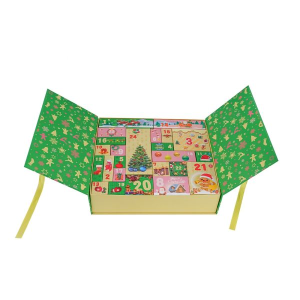 Customized Design Recyclable Christmas Advent Calendar Box with Magnetic Closure for Cosmetic Packaging