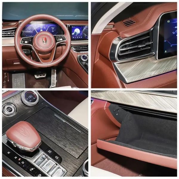 Electric Car Hongqi H9 2022 2.0t EV with Panoramic Sunroof in White Exterior Color