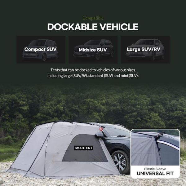 2.49*3.20*1.91M Портативная серая автомобильная палатка для кемпинга водонепроницаемая PU3000MM покрытая полиэстерная ткань для приключений на открытом воздухе