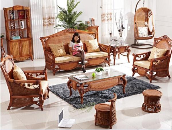 Rattan wood safa RWSA 17