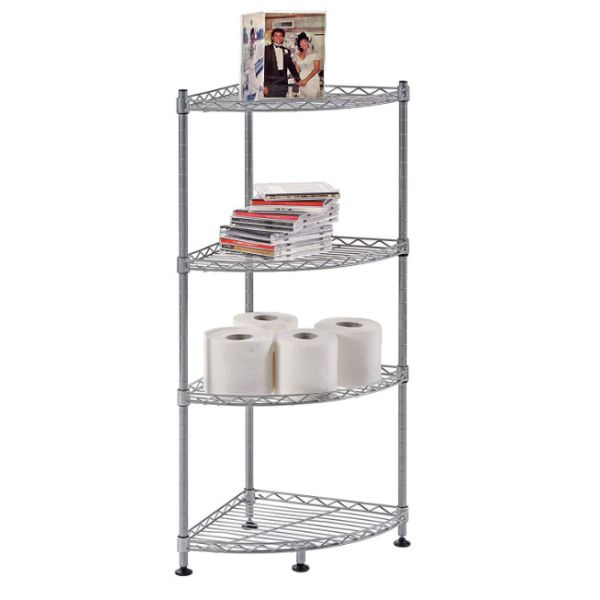 Double Sided 4 Levels Corner Wire Shelving For Kitchen Customized Size