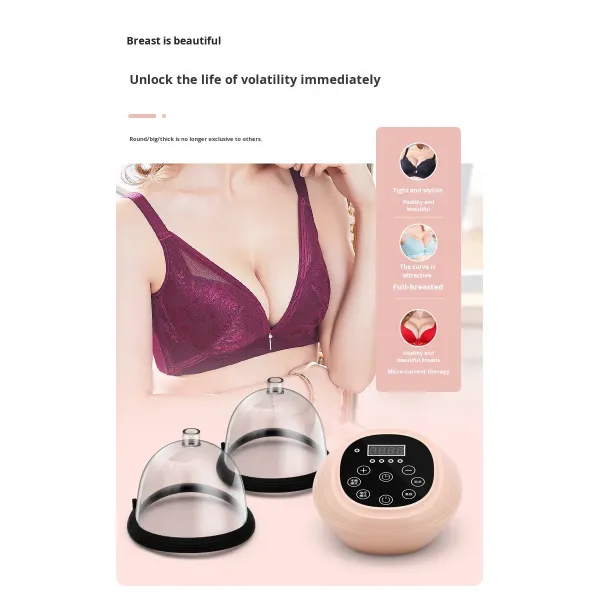 Hot Selling Breast Enhancement Massager with Vibration and Latex Material Home Use Timer & Suction Power Regulation