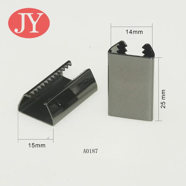 jiayang aglet metal gun color 25mm flat  cord laser logo metal tipping for hoodies