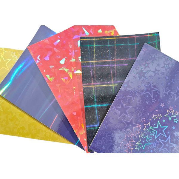 Hot Sell A4 Size Self-adhesive Transparent Holographic Cold Lamination Film with Liner Holographic Stickers Smooth and Glossy