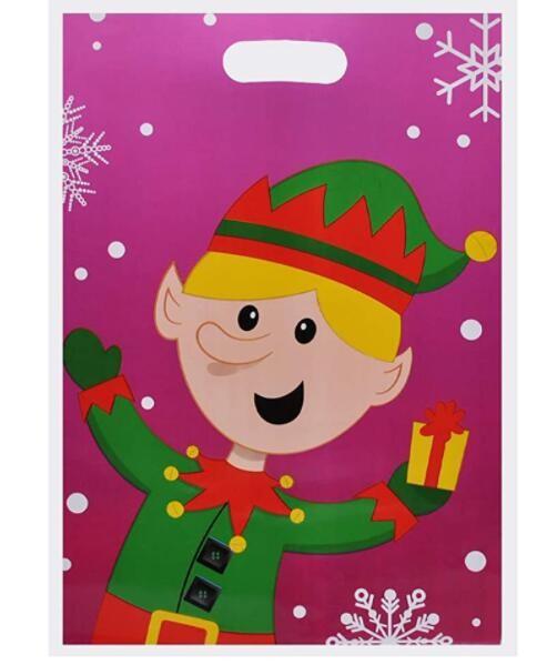 Customization 17×21cm Die Cut Handle Plastic Bags For Christmas Gift Packaging Bags