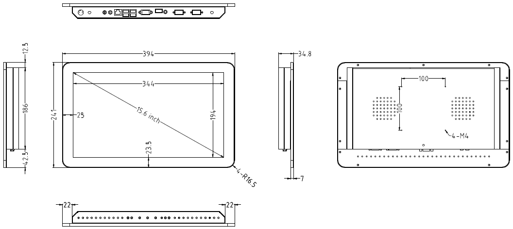 VESA le PC industriel 350nits de panneau de 15,6 pouces imperméabilisent la tablette d'Android